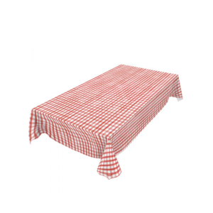 Tafelzeil - non-woven - rood geruit - 140 x 240 cm