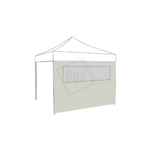 BOXtent 3x3M - lichtgrijs - zijwand - raam
